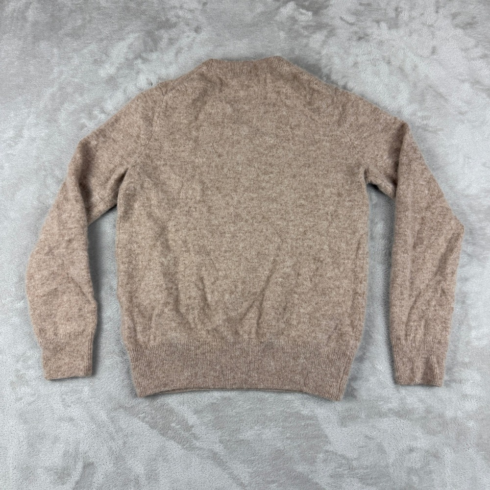 Quince Cashmere Sweater Women Small Tan Fitted Preppy Crewneck - Picture 4 of 8